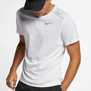 Nike Dri-FIT Miler Short Sleeve Running Top Men's Medium AJ7565 100 White NEW